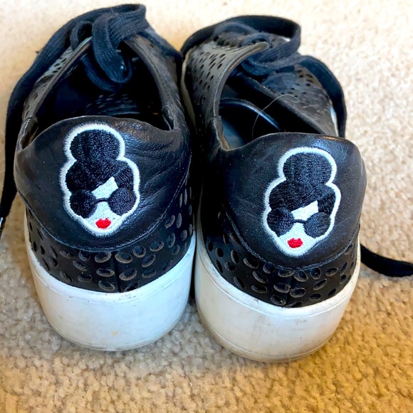 Alice and Olivia summer sneakers black cut outs - Picture 1 of 3